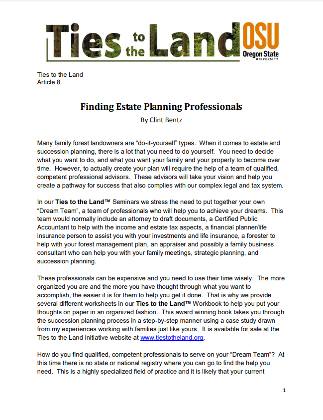 Finding Estate Planning Professionals cover
